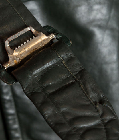 Original 1940s WW2 German Leather Officer Trench Coat