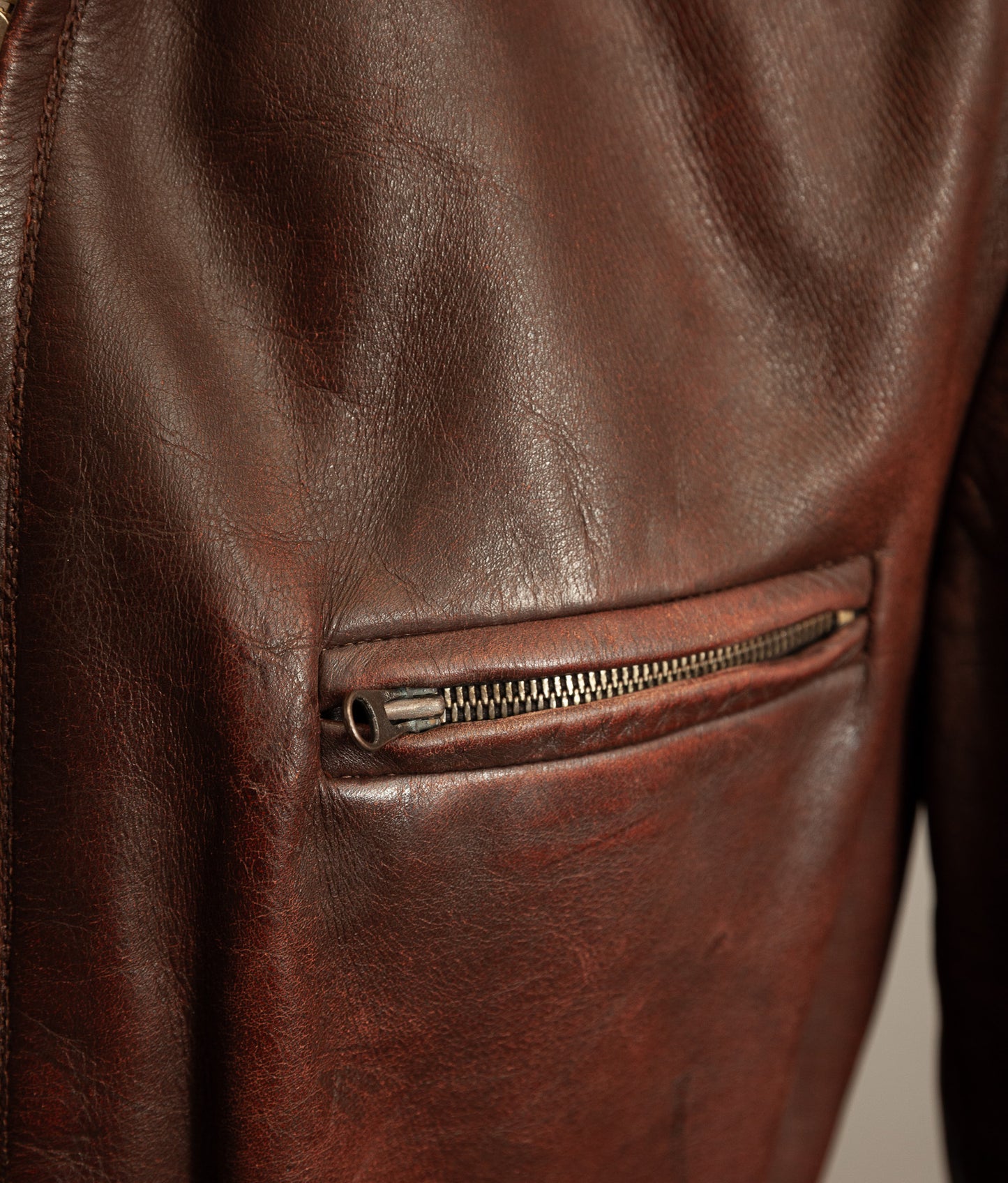Vintage 1940s Austrian Alpine Horsehide Leather Car Coat