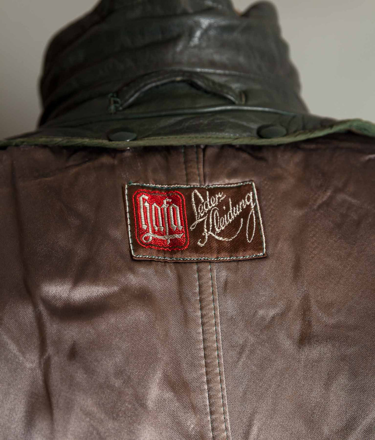 Original 1940s WW2 German Leather Officer Trench Coat