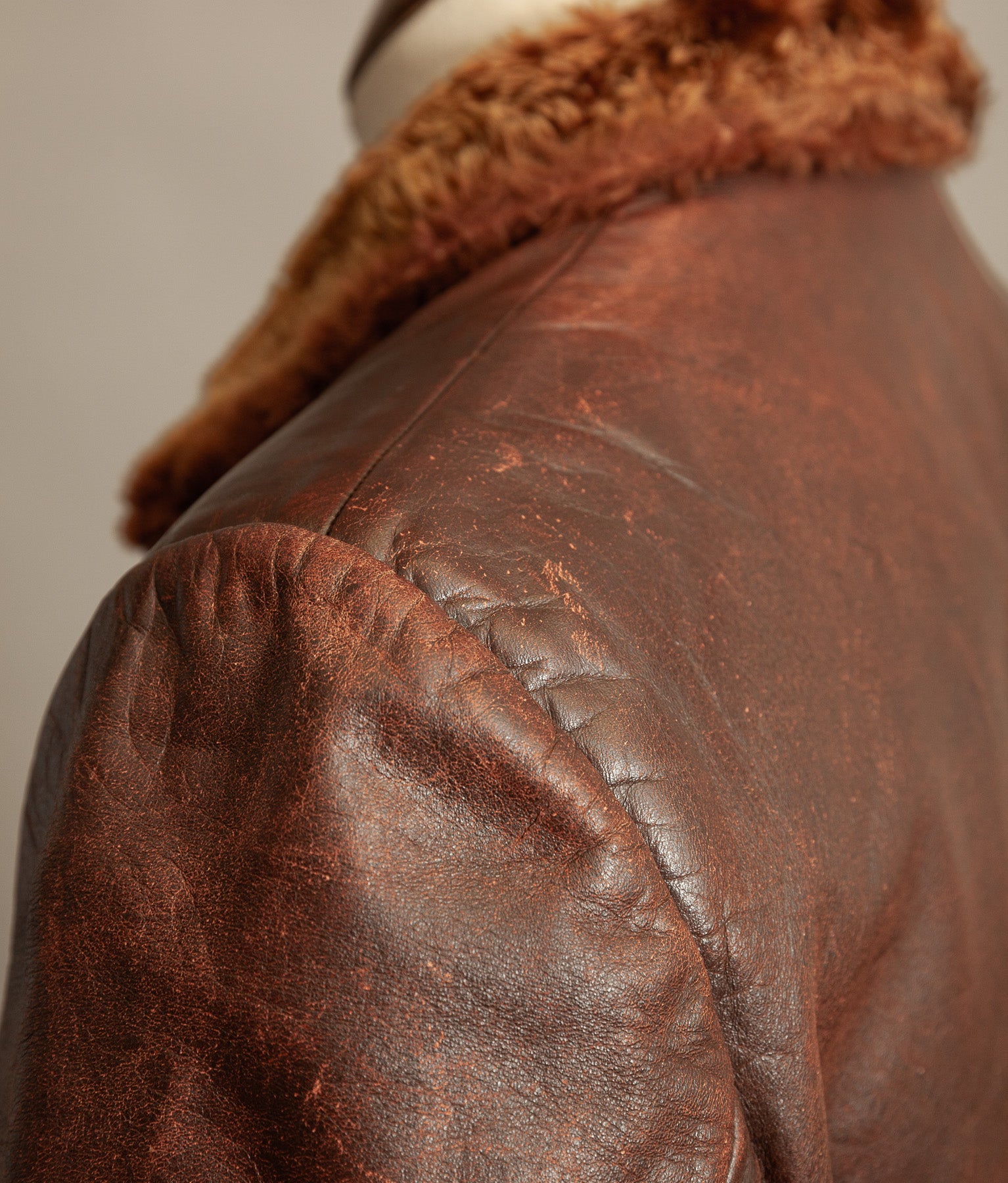 Vintage 1940s Austrian Alpine Horsehide Leather Car Coat