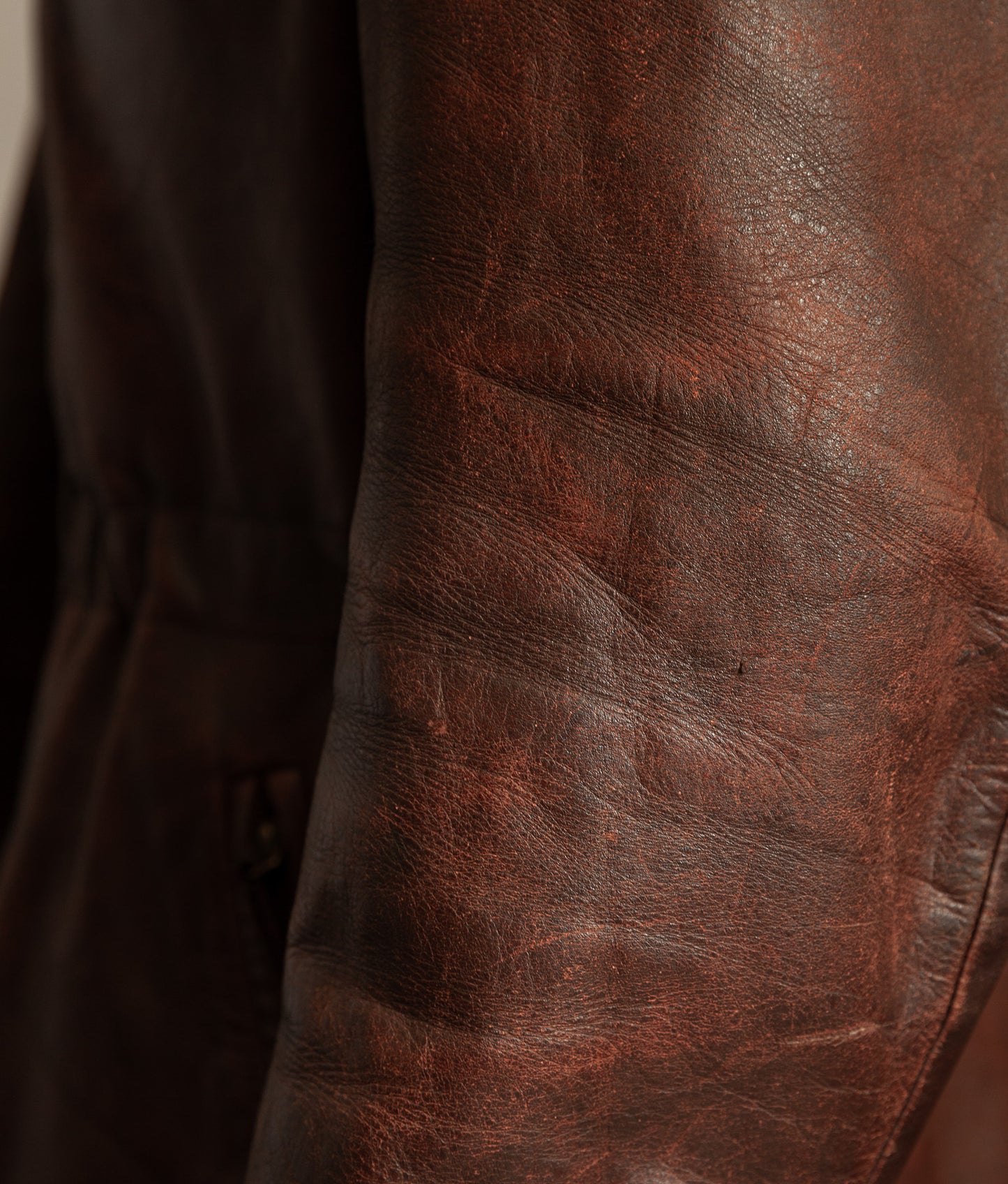 Vintage 1940s Austrian Alpine Horsehide Leather Car Coat
