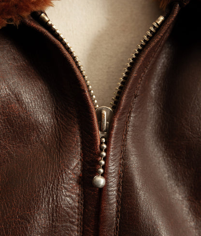 Vintage 1940s Austrian Alpine Horsehide Leather Car Coat