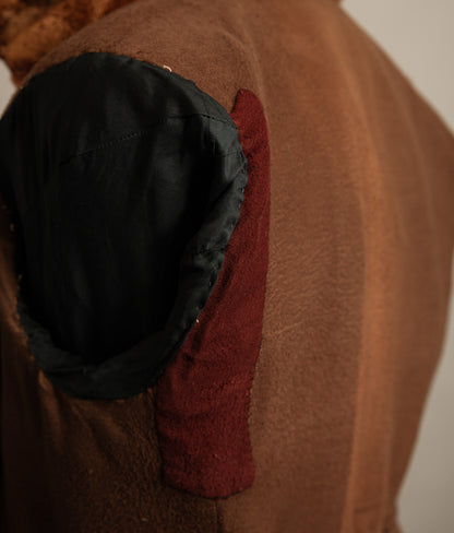 Vintage 1940s Austrian Alpine Horsehide Leather Car Coat