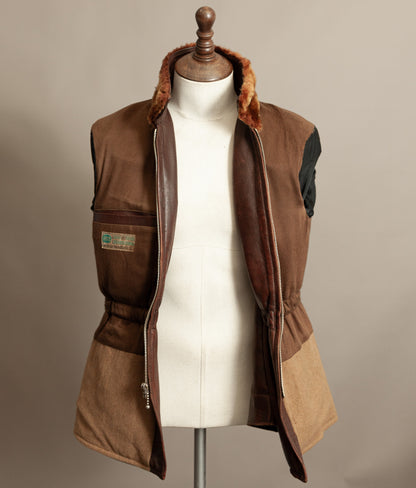 Vintage 1940s Austrian Alpine Horsehide Leather Car Coat