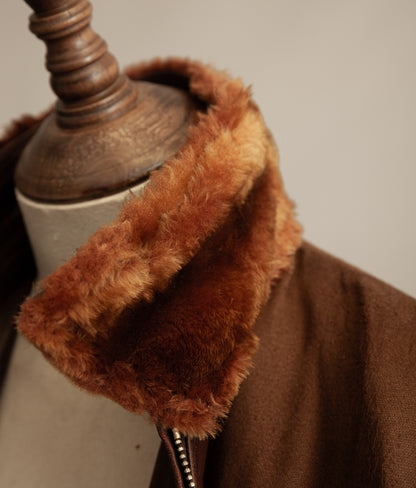 Vintage 1940s Austrian Alpine Horsehide Leather Car Coat