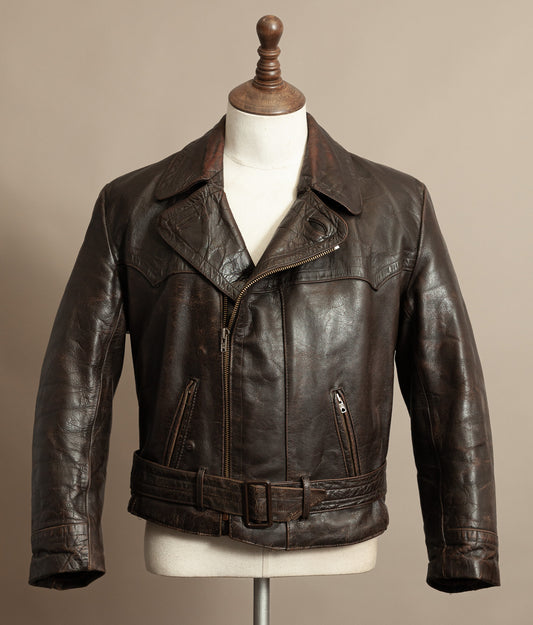 WWII 1940s German Gelmok Horsehide Leather Motorcycle Jacket
