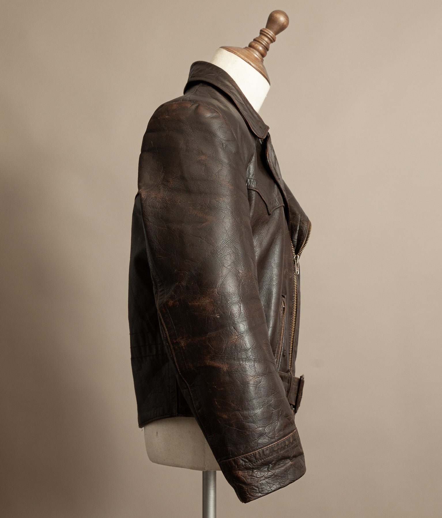 WWII 1940s German Gelmok Horsehide Leather Motorcycle Jacket
