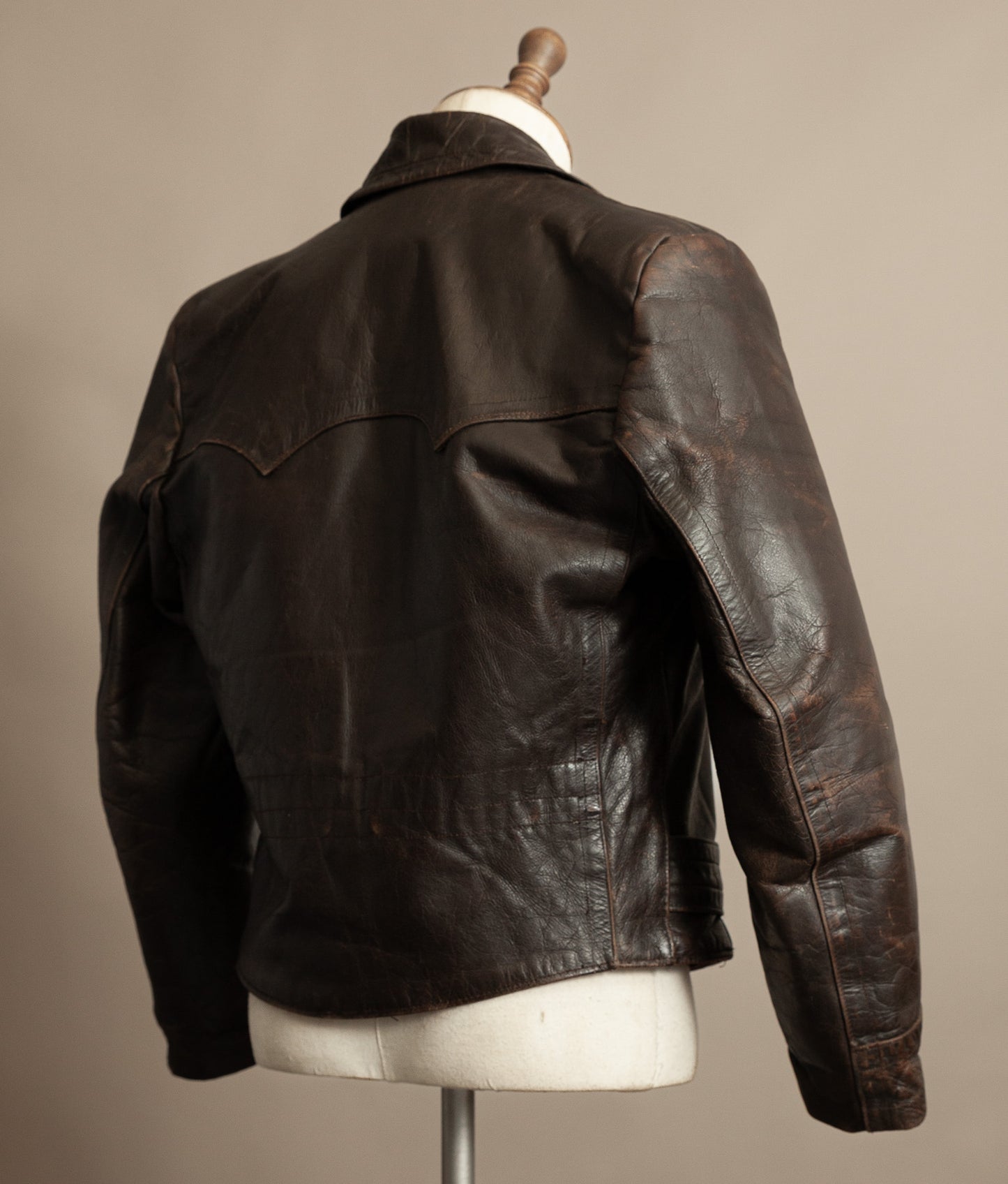 WWII 1940s German Gelmok Horsehide Leather Motorcycle Jacket