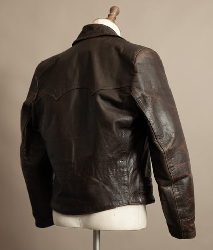 WWII 1940s German Gelmok Horsehide Leather Motorcycle Jacket