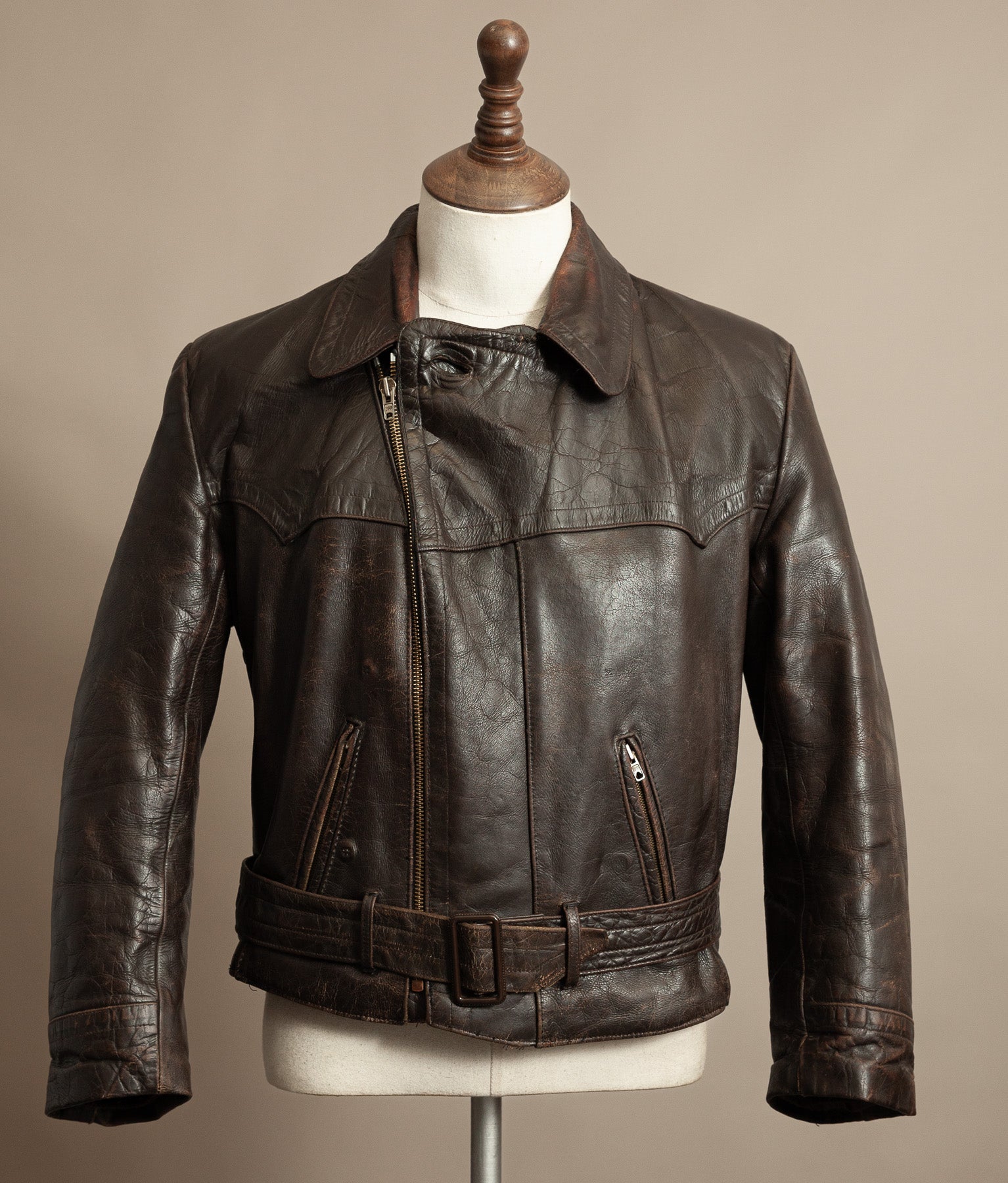 WWII 1940s German Gelmok Horsehide Leather Motorcycle Jacket
