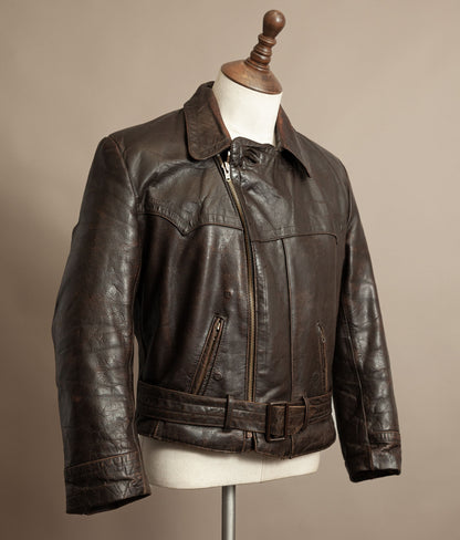 WWII 1940s German Gelmok Horsehide Leather Motorcycle Jacket