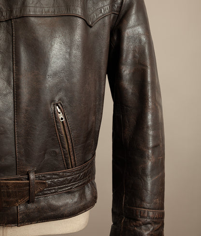 WWII 1940s German Gelmok Horsehide Leather Motorcycle Jacket