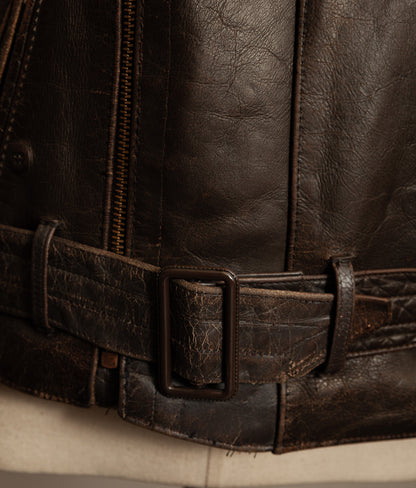 WWII 1940s German Gelmok Horsehide Leather Motorcycle Jacket