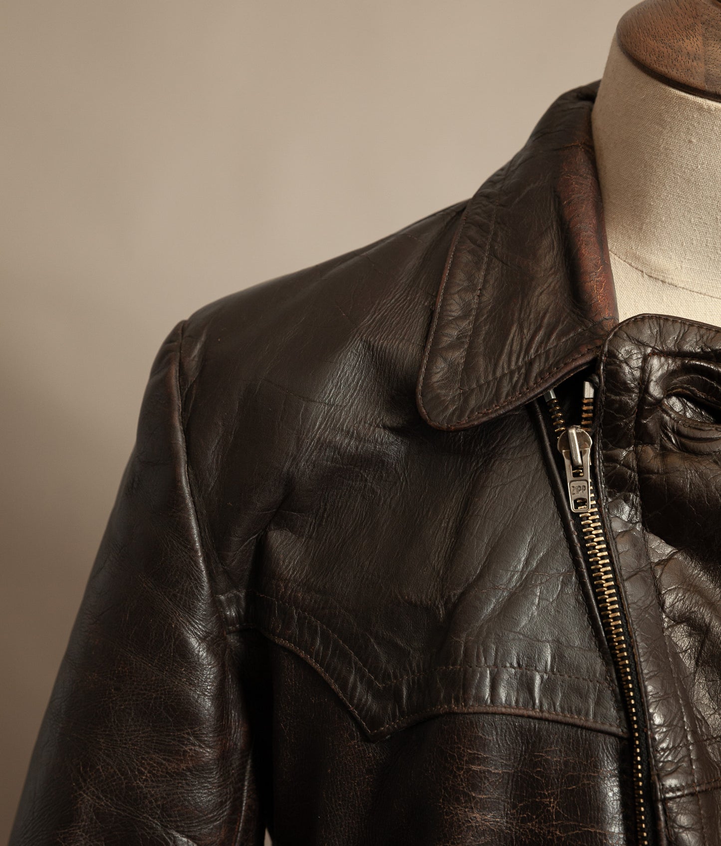 WWII 1940s German Gelmok Horsehide Leather Motorcycle Jacket
