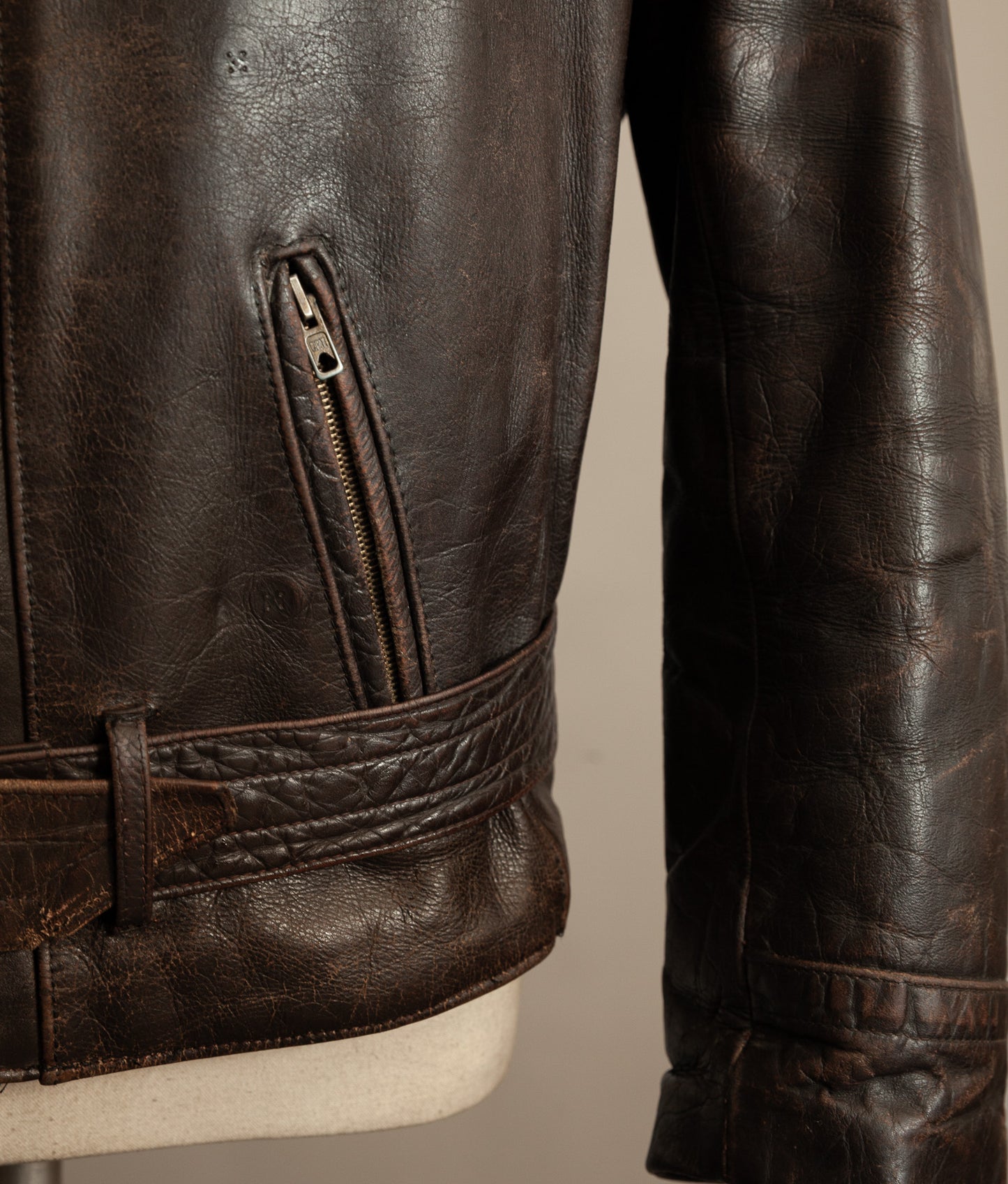WWII 1940s German Gelmok Horsehide Leather Motorcycle Jacket