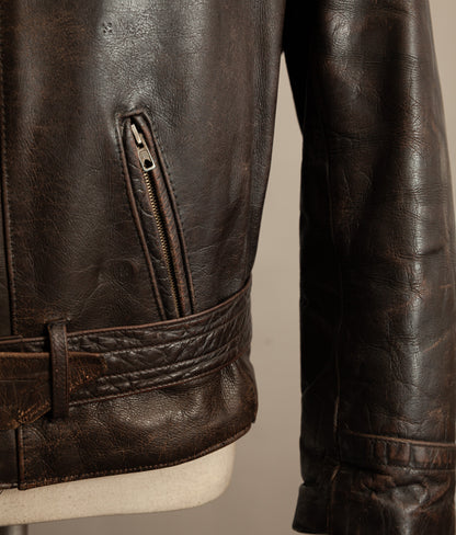 WWII 1940s German Gelmok Horsehide Leather Motorcycle Jacket
