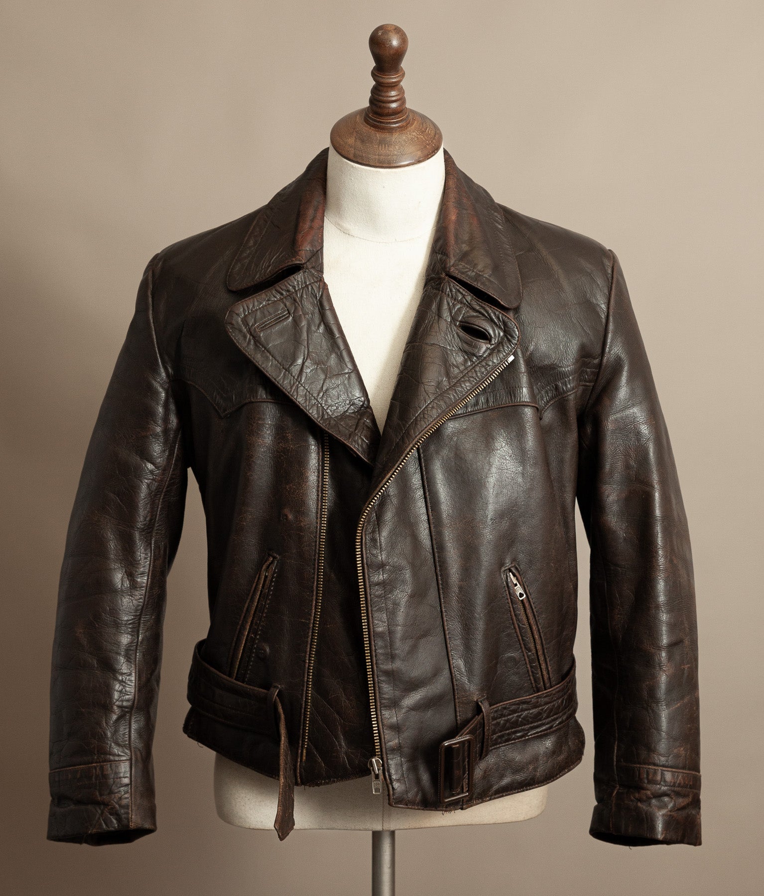 WWII 1940s German Gelmok Horsehide Leather Motorcycle Jacket