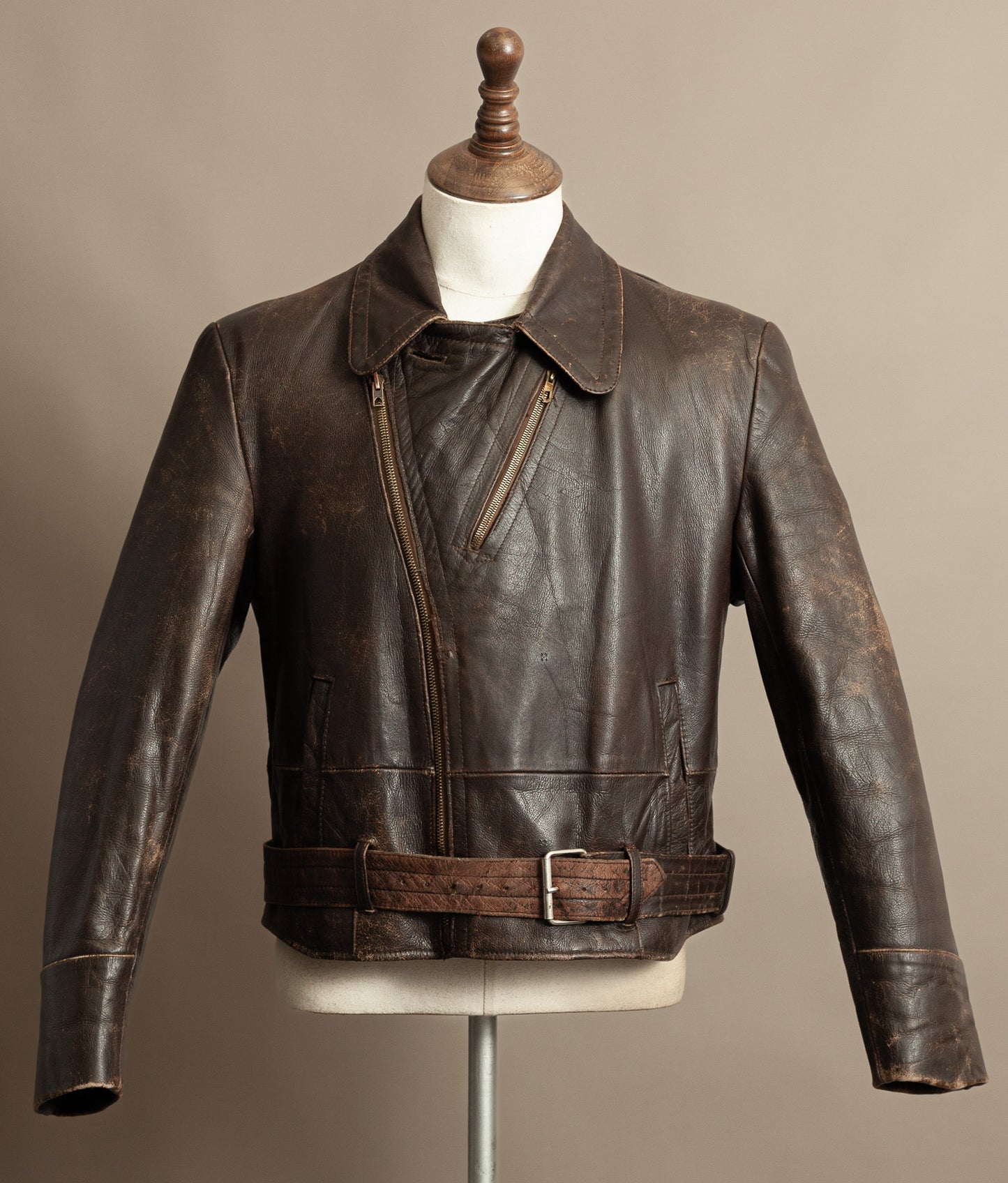 Vintage 1940s WWII German Dispatch Rider Leather Jacket