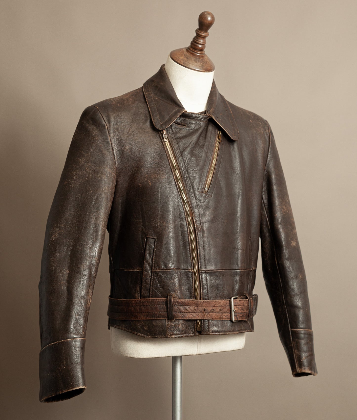 Vintage 1940s WWII German Dispatch Rider Leather Jacket