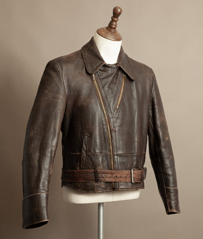 Vintage 1940s WWII German Dispatch Rider Leather Jacket
