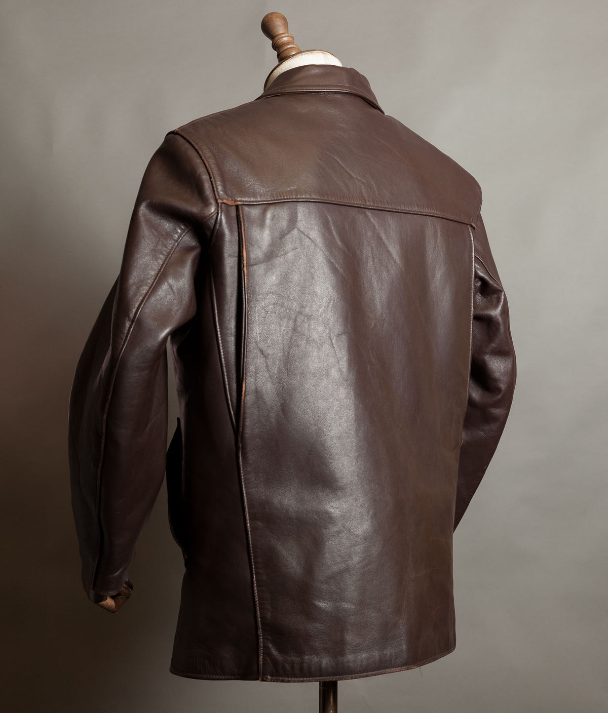Vintage 1950s French Leather Work Jacket, Cuiram Paris, Éclair Zip