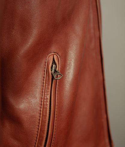 Vintage Triumph Harlow Leather Aviator Jacket Shearling Collar