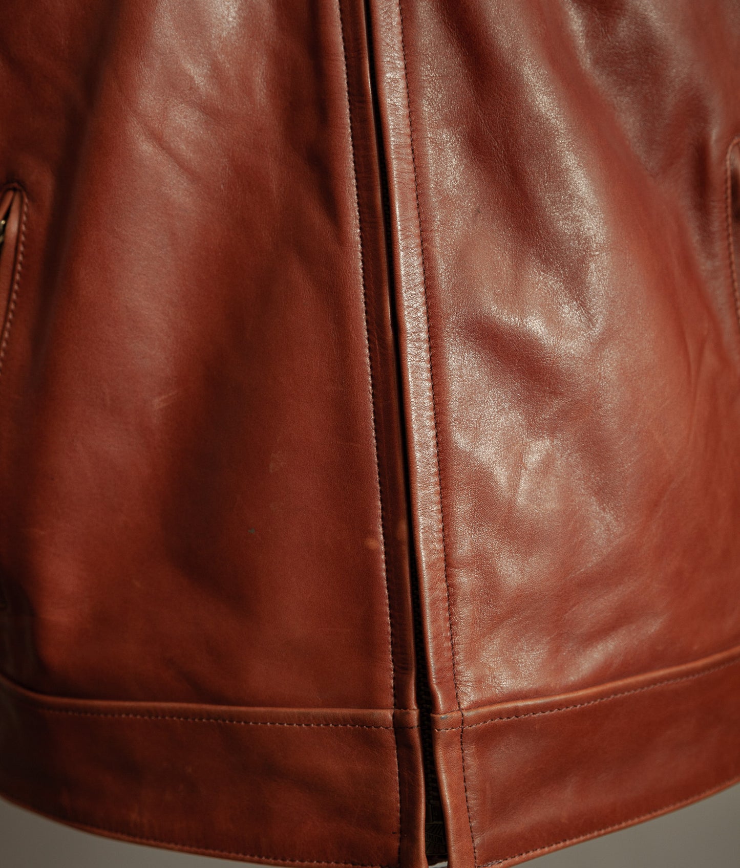 Vintage Triumph Harlow Leather Aviator Jacket Shearling Collar