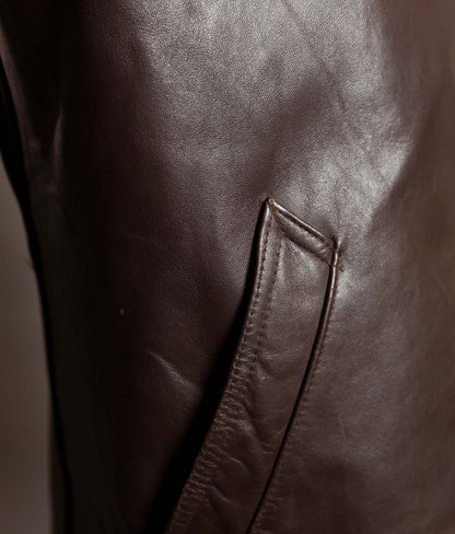 Vintage 1950s French Leather Work Jacket, Cuiram Paris, Éclair Zip