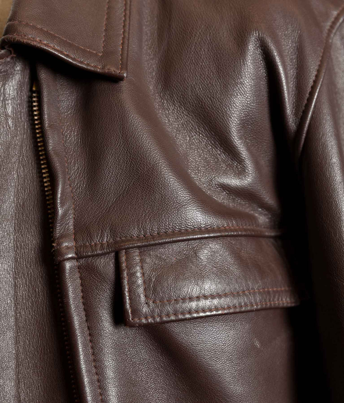 Vintage 1950s French Leather Work Jacket, Cuiram Paris, Éclair Zip
