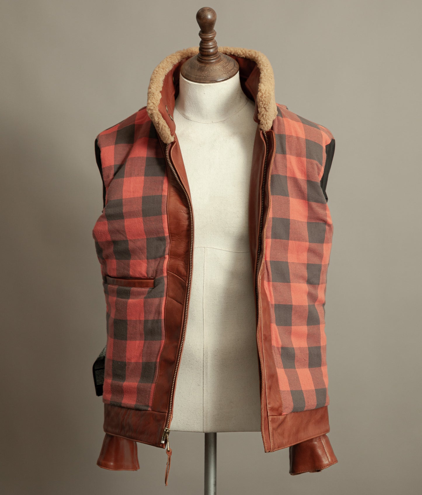 Vintage Triumph Harlow Leather Aviator Jacket Shearling Collar