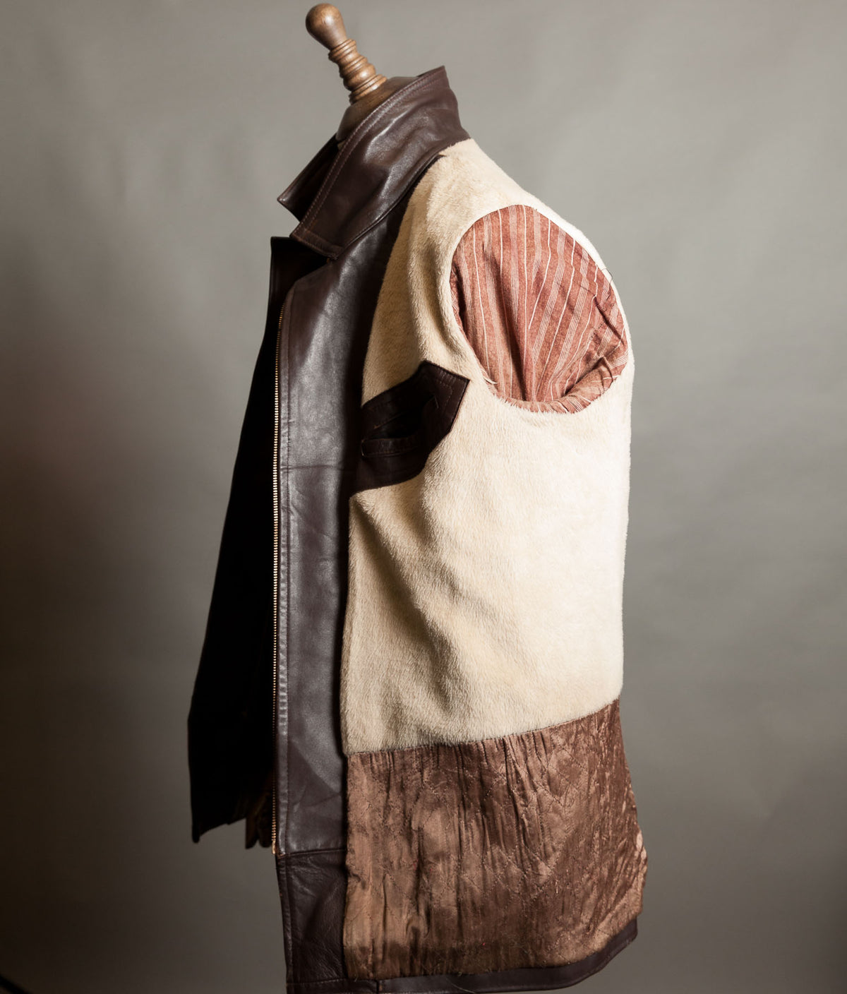 Vintage 1950s French Leather Work Jacket, Cuiram Paris, Éclair Zip