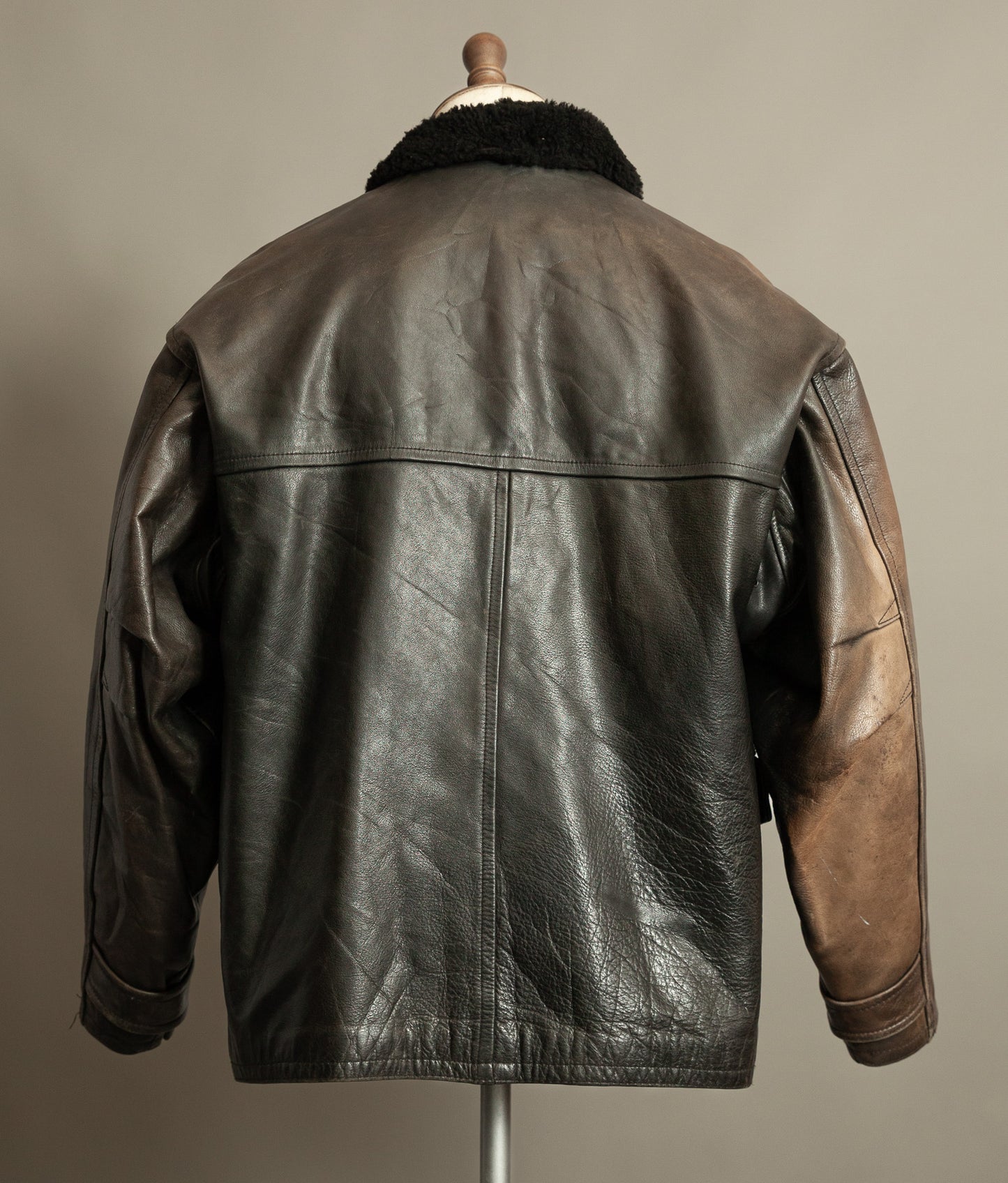 Vintage 1980s WWII Inspired Aviator Leather Jacket in Cowhide
