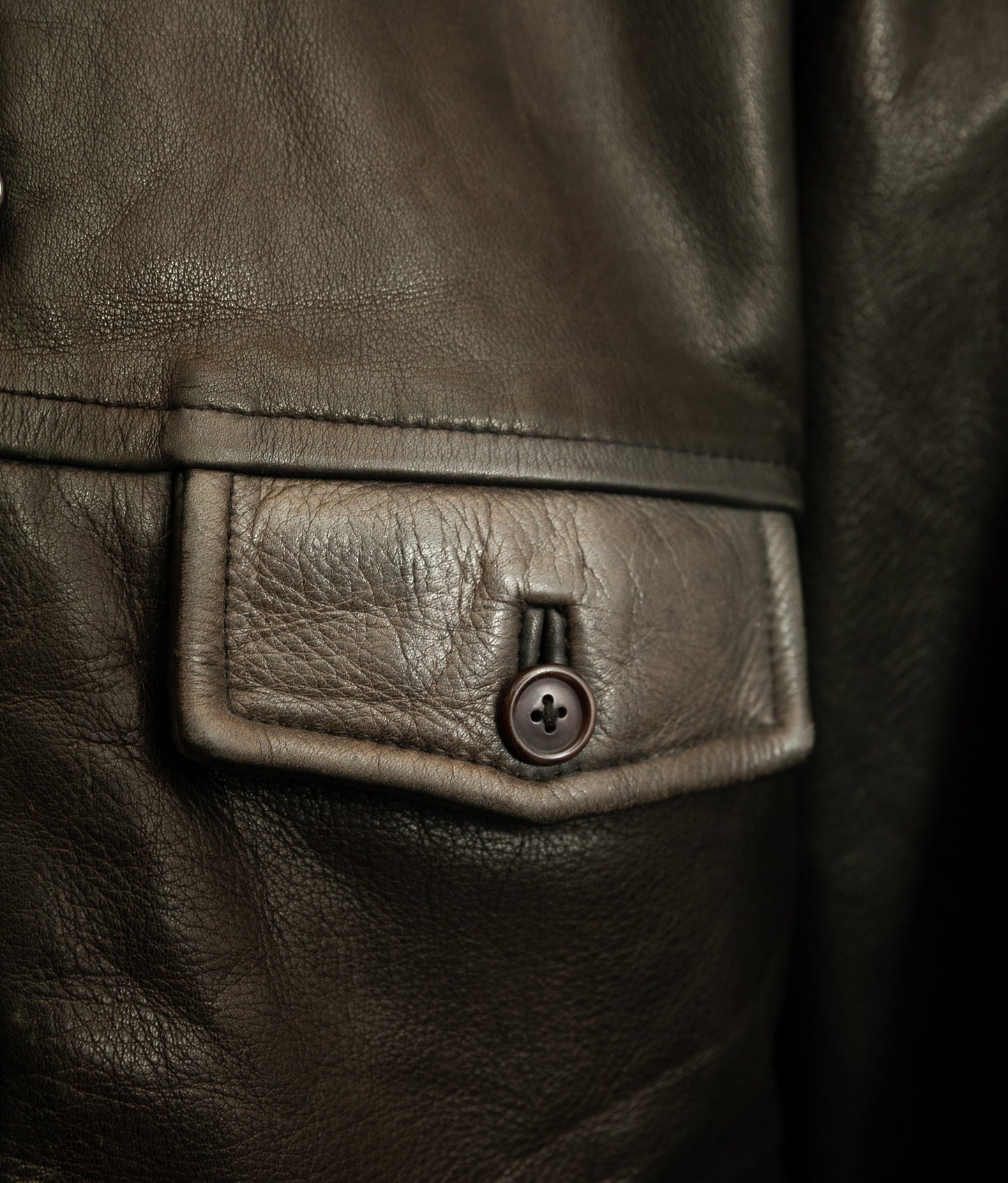 Vintage 1980s WWII Inspired Aviator Leather Jacket in Cowhide