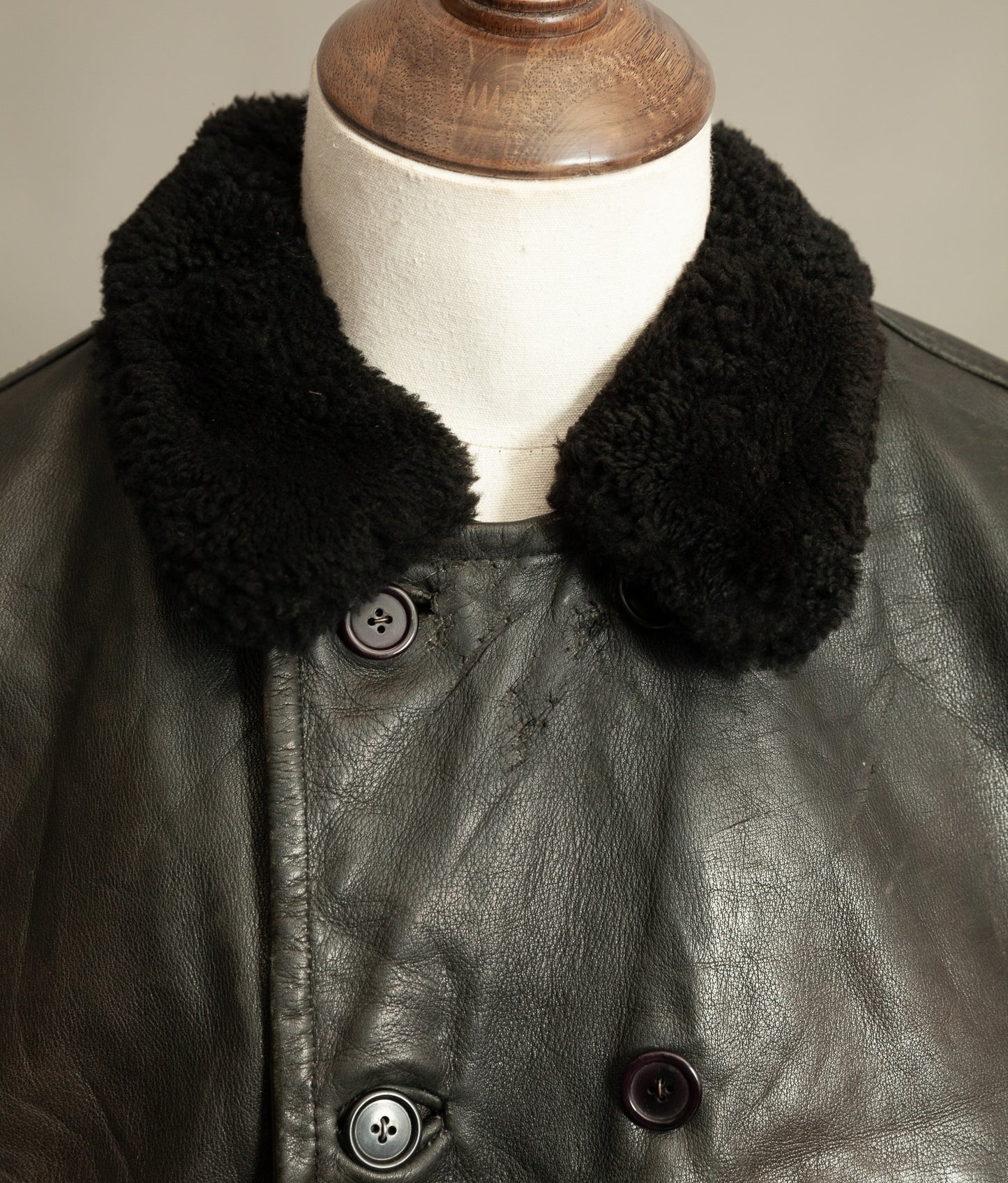 Vintage 1980s WWII Inspired Aviator Leather Jacket in Cowhide