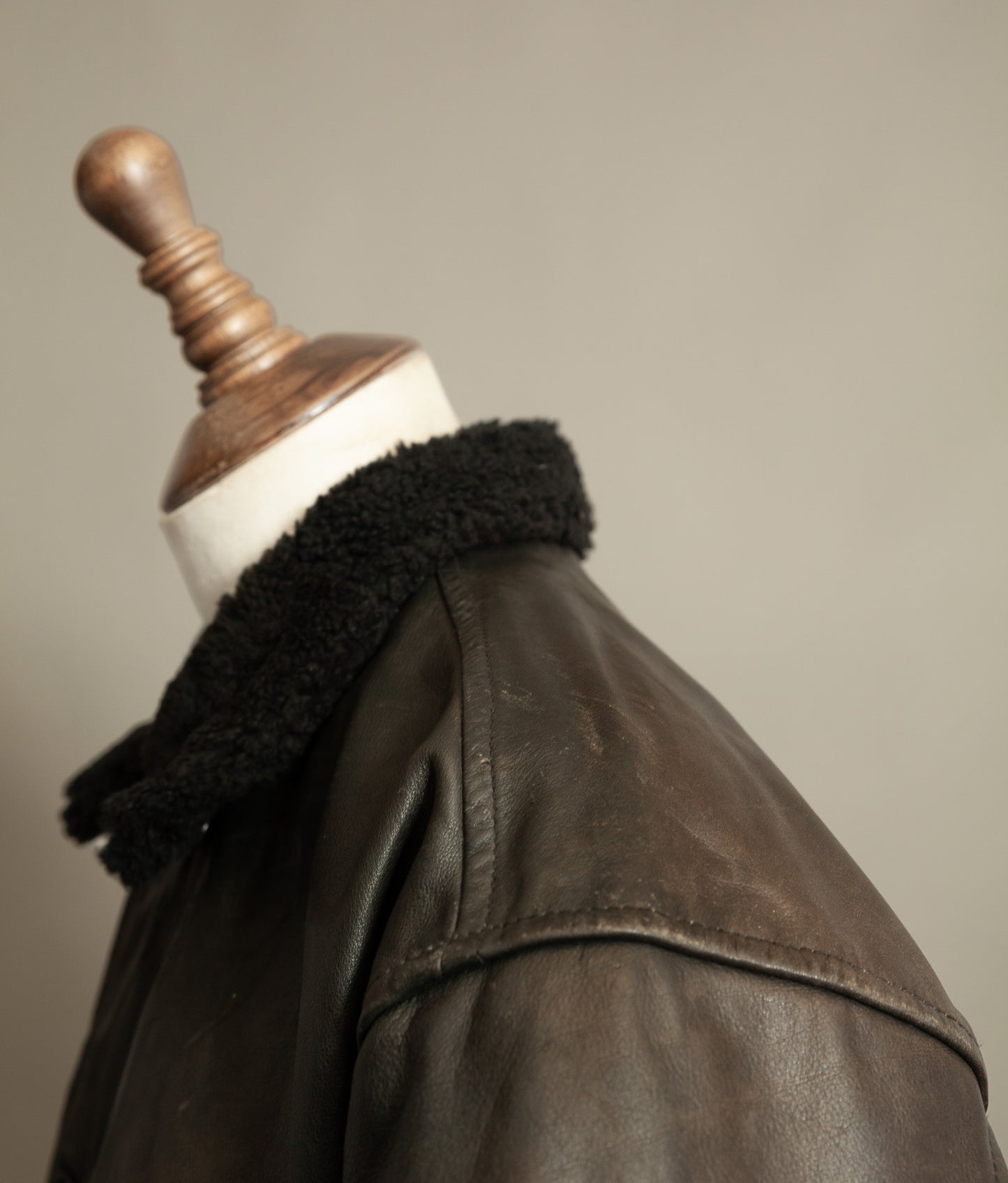 Vintage 1980s WWII Inspired Aviator Leather Jacket in Cowhide