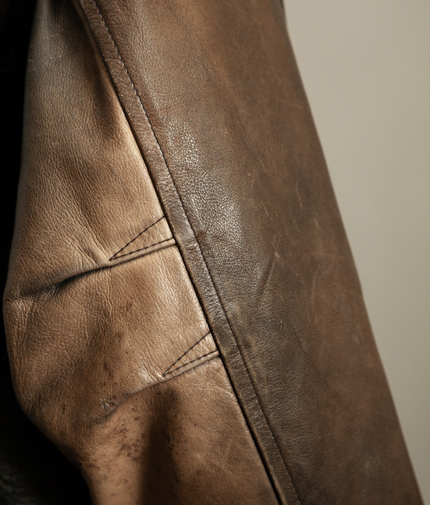 Vintage 1980s WWII Inspired Aviator Leather Jacket in Cowhide