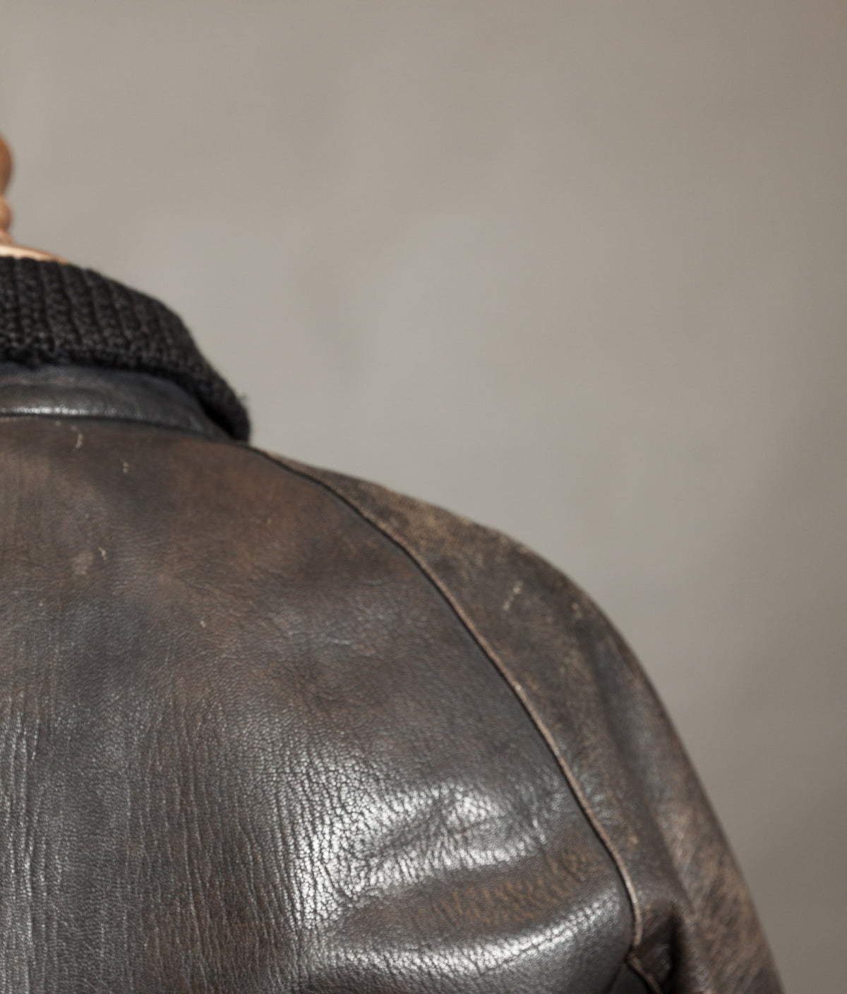 Vintage 1950s Italian Police Motoring Coat, Goatskin, Knitted Wool Collar