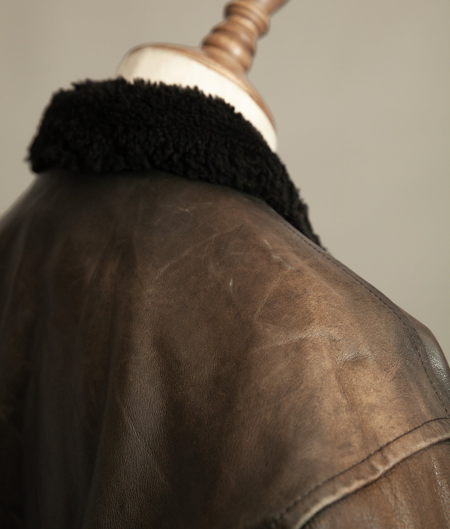 Vintage 1980s WWII Inspired Aviator Leather Jacket in Cowhide