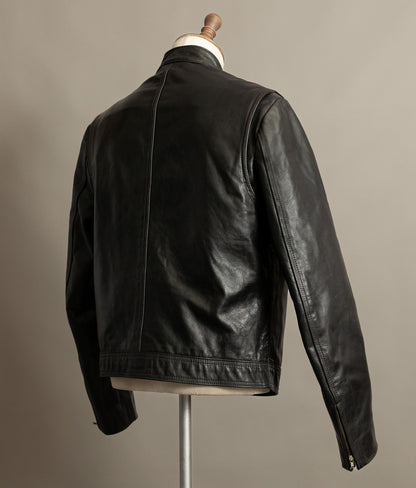 Vintage 1980s Cafe Racer Leather Jacket Horsehide Talon Zip USA