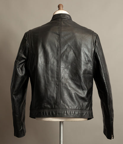 Vintage 1980s Cafe Racer Leather Jacket Horsehide Talon Zip USA