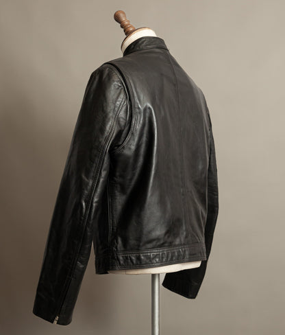 Vintage 1980s Cafe Racer Leather Jacket Horsehide Talon Zip USA