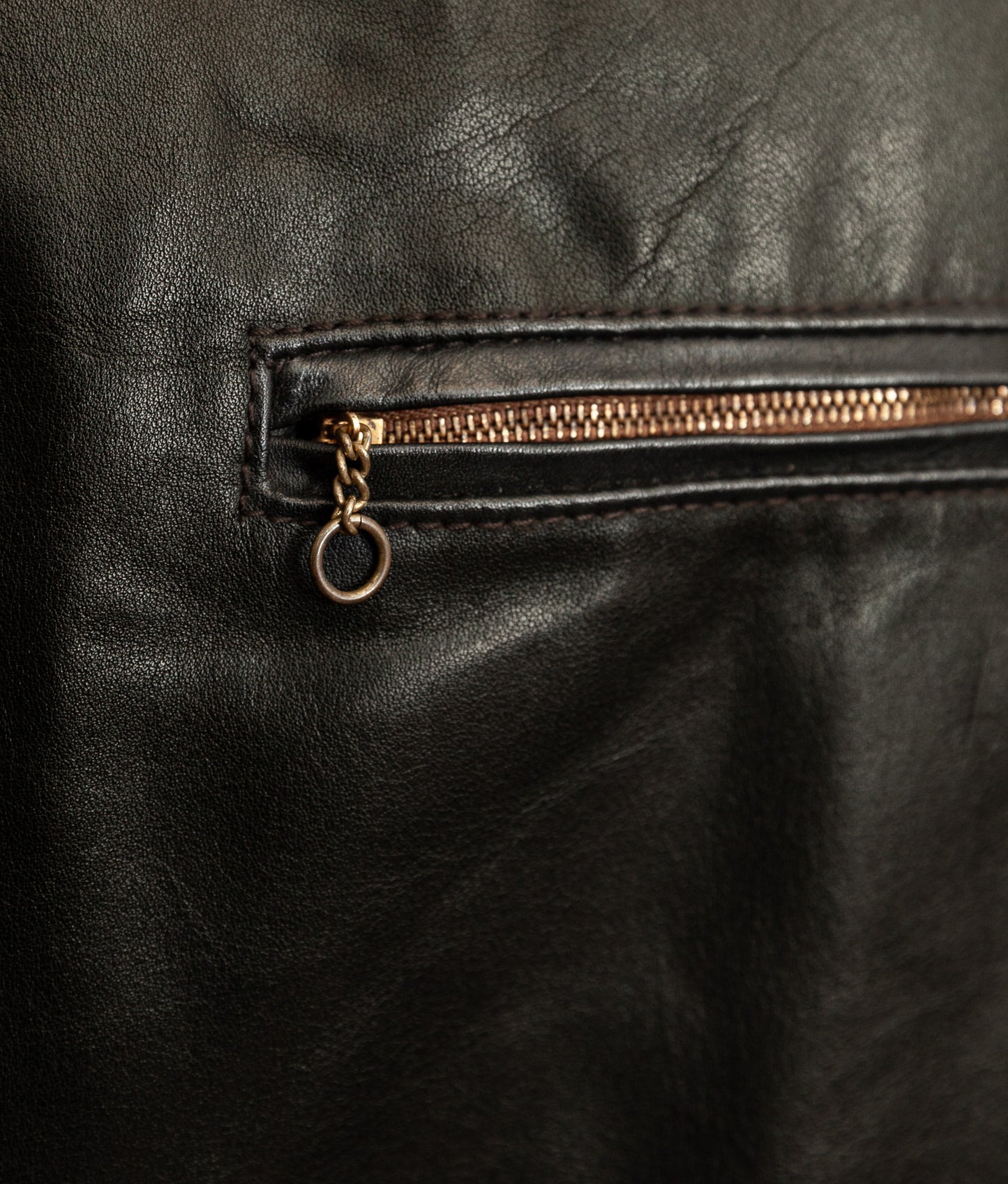 Vintage 1980s Cafe Racer Leather Jacket Horsehide Talon Zip USA