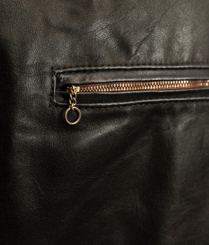 Vintage 1980s Cafe Racer Leather Jacket Horsehide Talon Zip USA