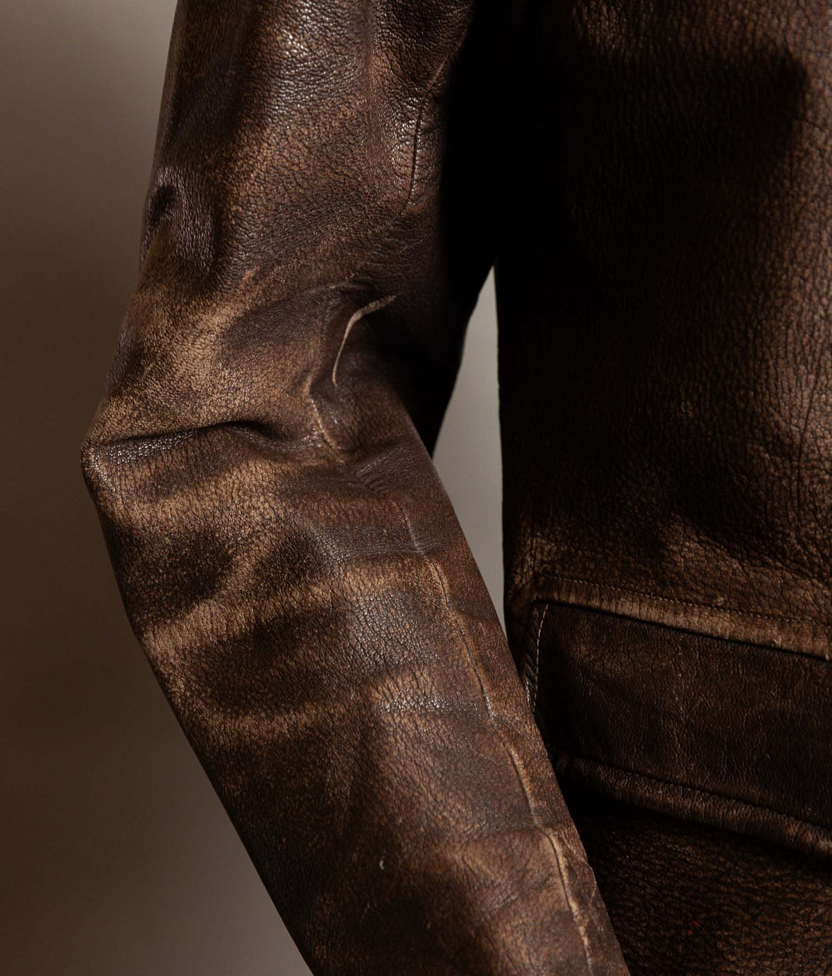 Vintage 1940s–50s Swedish Jofa Leather Work Jacket, Double-Breasted Goatskin