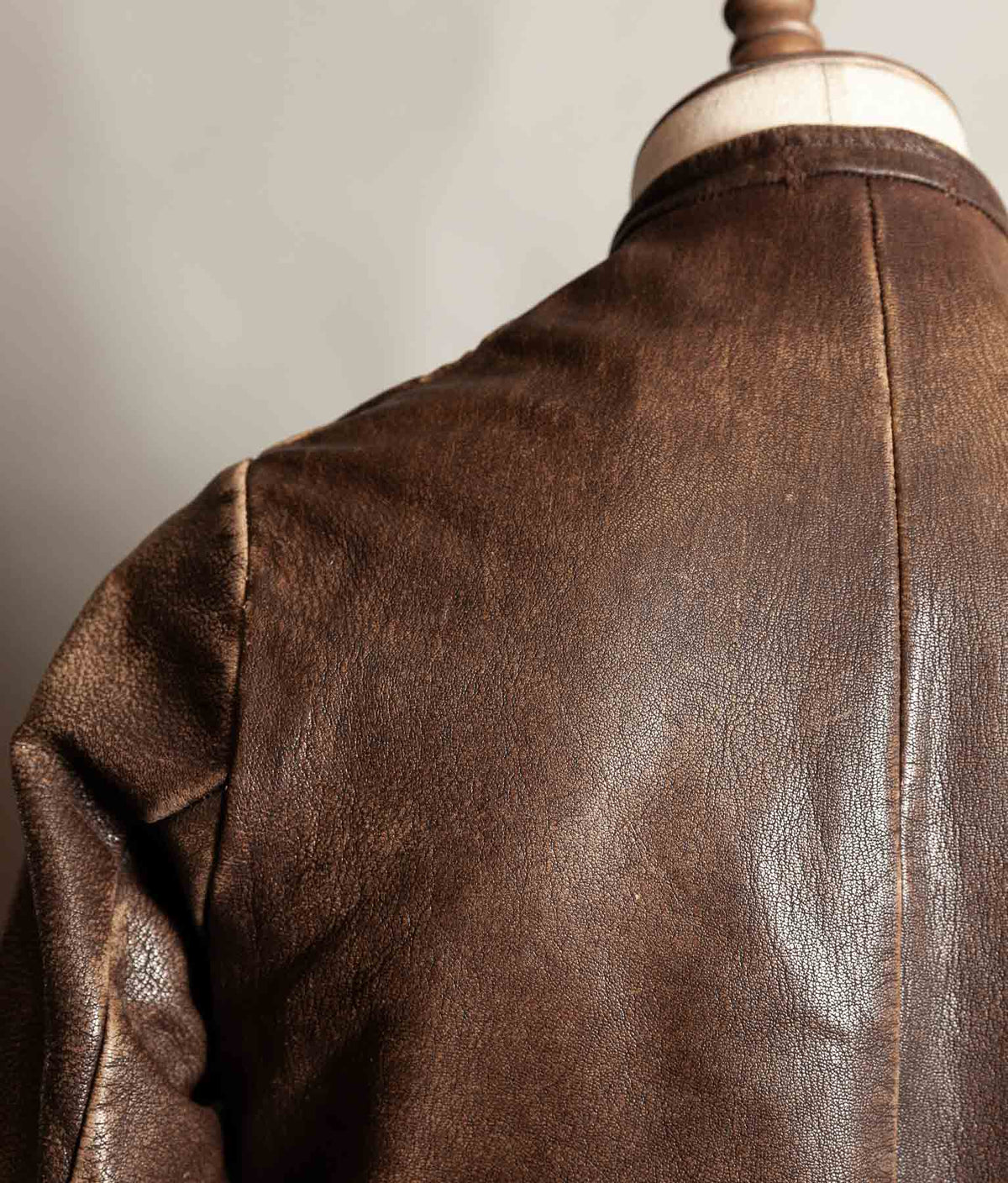 Vintage 1940s–50s Swedish Jofa Leather Work Jacket, Double-Breasted Goatskin