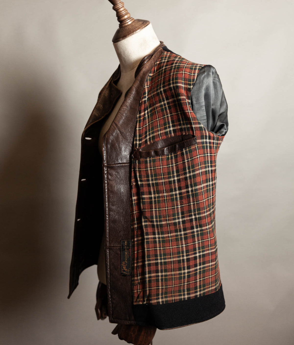 Vintage 1940s–50s Swedish Jofa Leather Work Jacket, Double-Breasted Goatskin