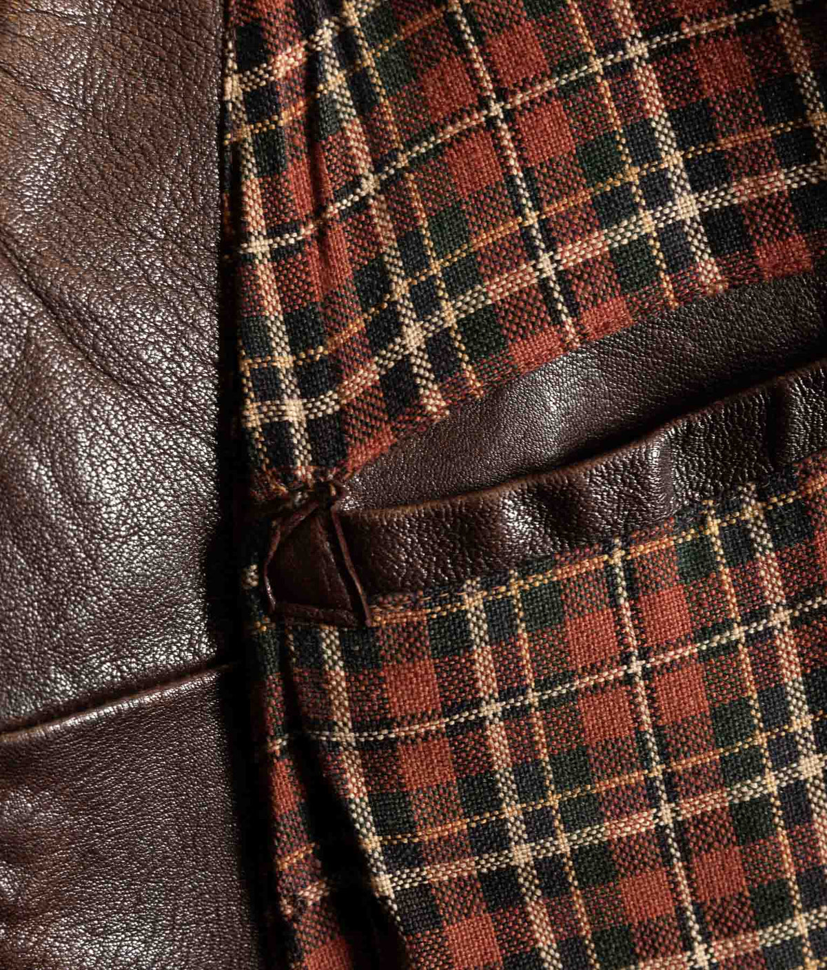 Vintage 1940s–50s Swedish Jofa Leather Work Jacket, Double-Breasted Goatskin