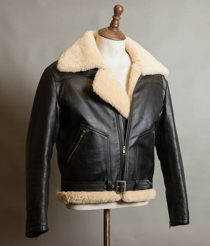 Vintage Stagg of Melbourne Sheepskin Leather Motorcycle Jacket