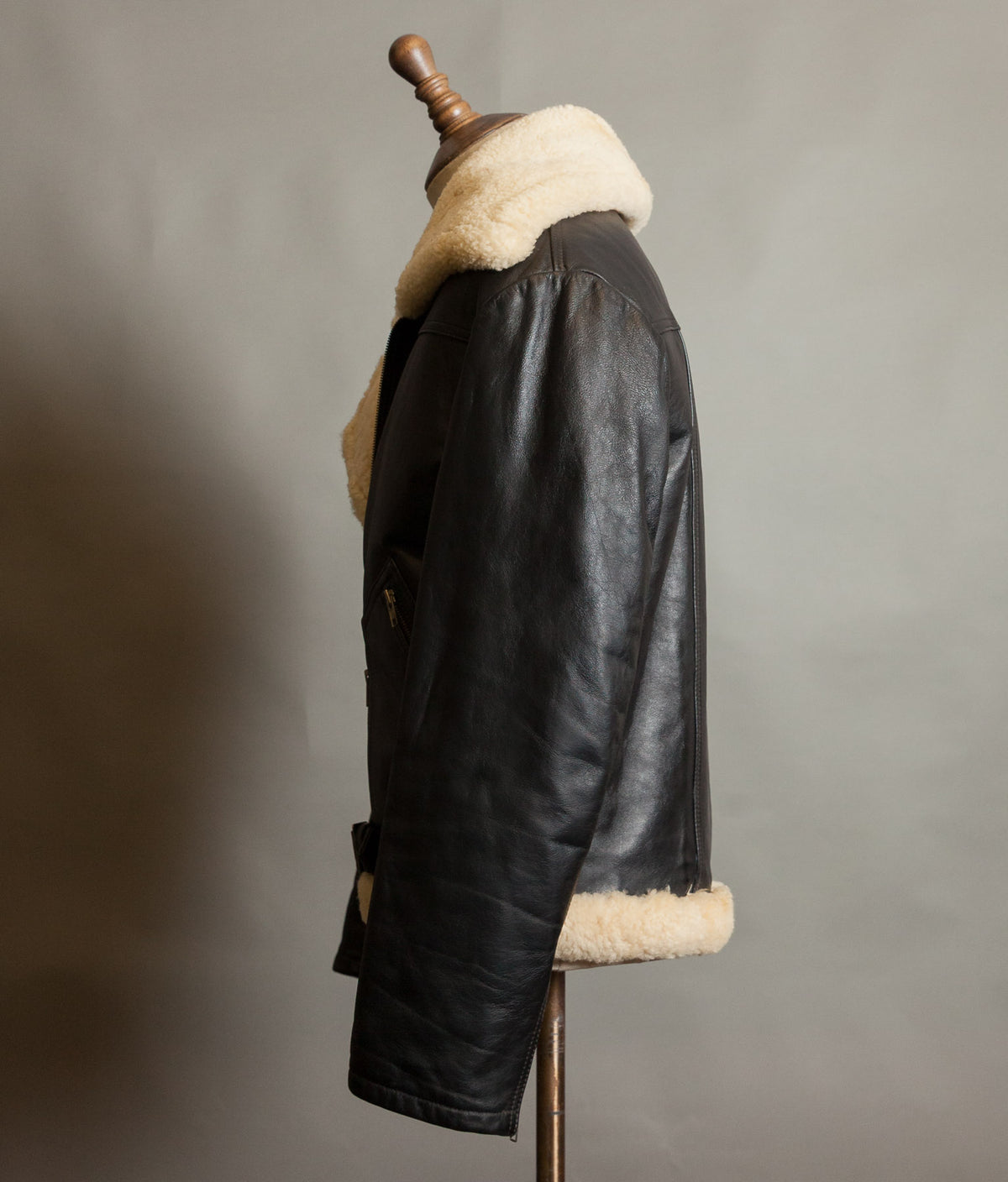 Vintage Stagg of Melbourne Sheepskin Leather Motorcycle Jacket