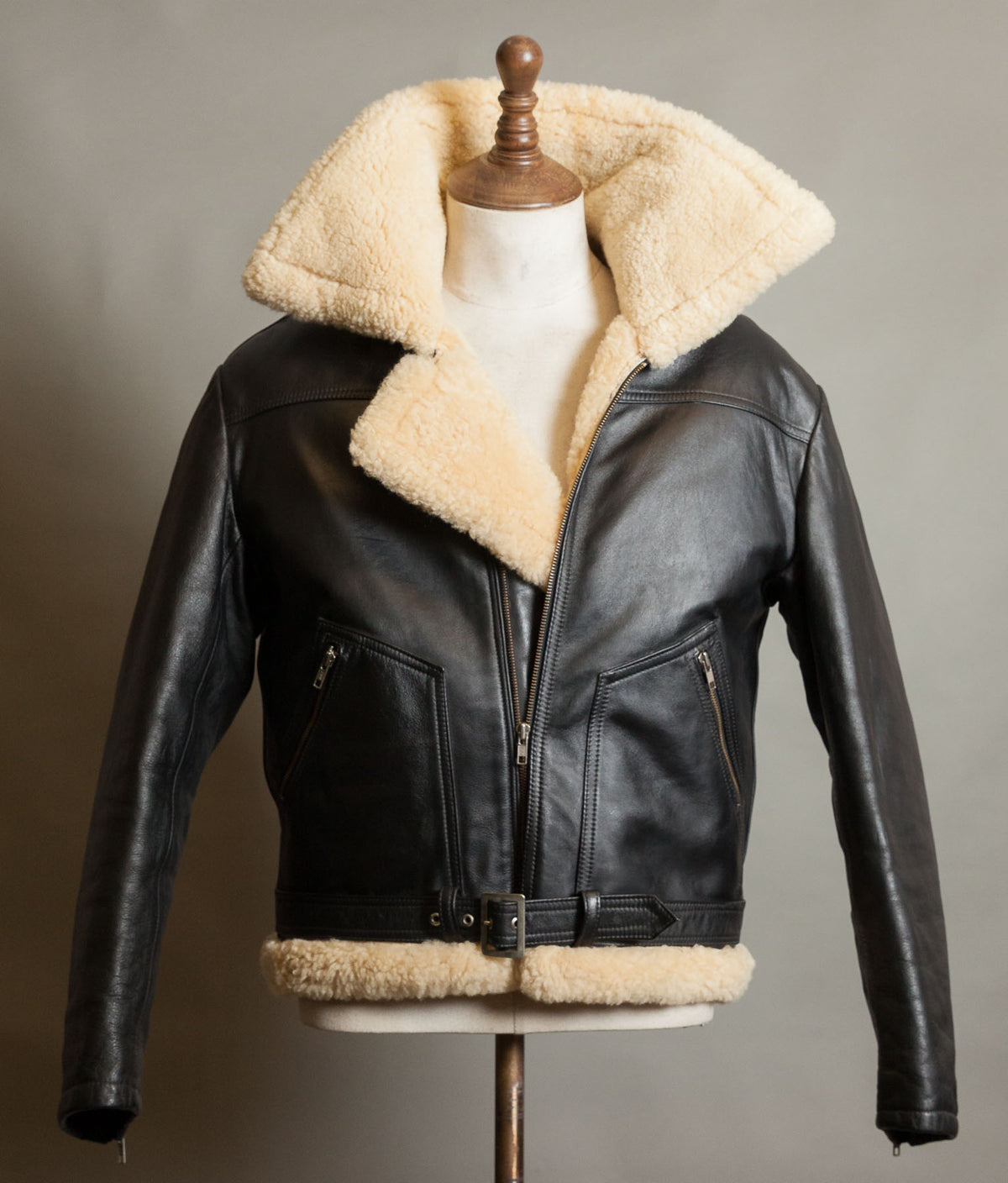 Vintage Stagg of Melbourne Sheepskin Leather Motorcycle Jacket